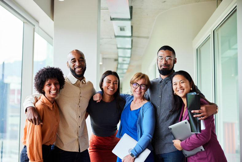 admin social workers arm in arm