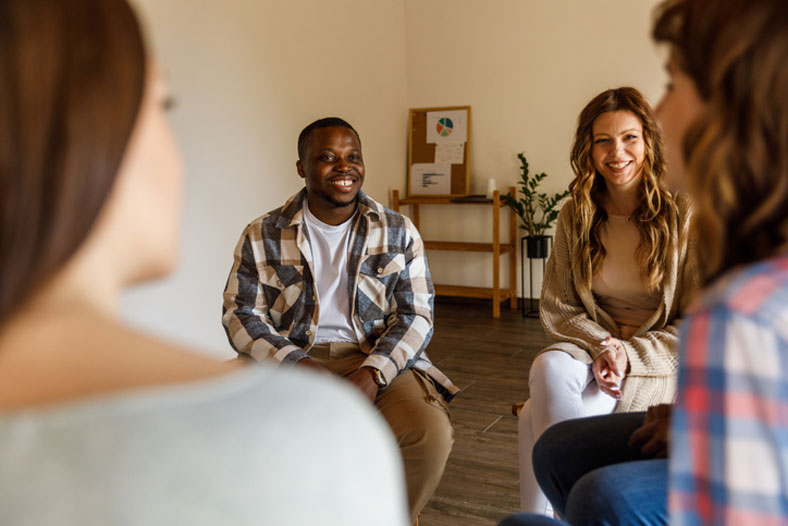 small group chatting