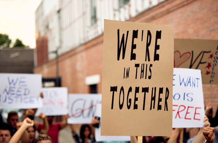 protest in the streets