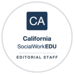 Circular badge for California SocialWorkEDU Editorial Staff, with a CA logo at the top.